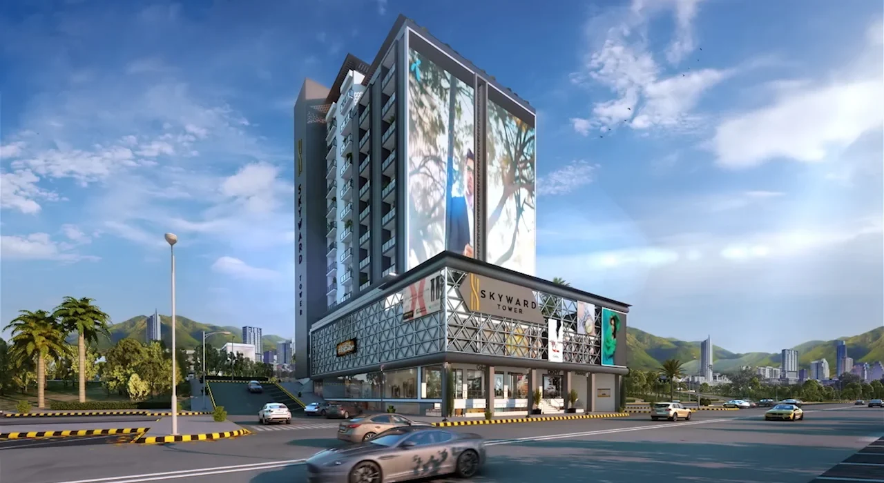 Skyward tower sky view