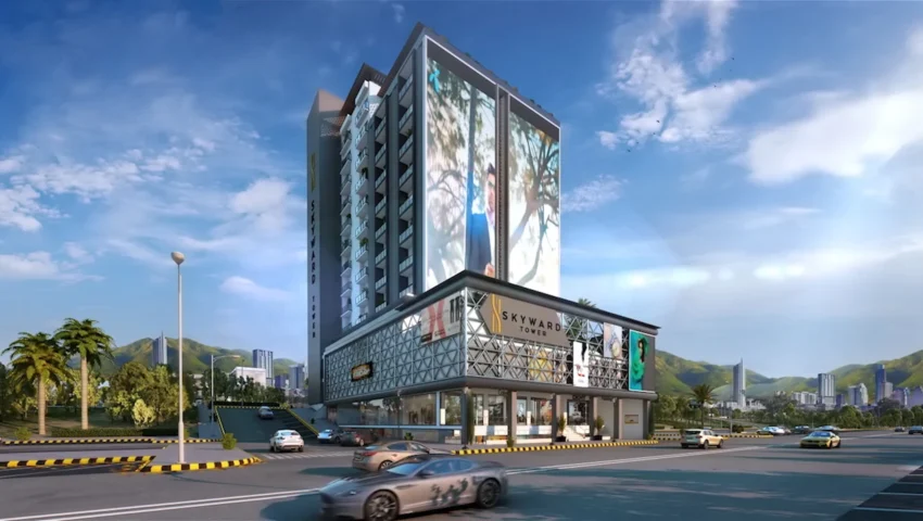 Skyward tower sky view